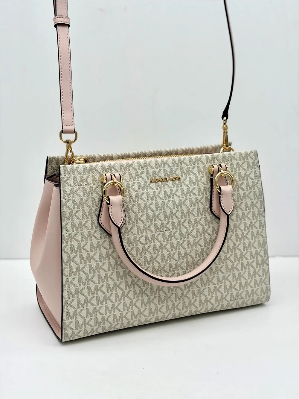 Michael Kors Marilyn Medium Signature Logo Convertible Satchel Crossbody Bag